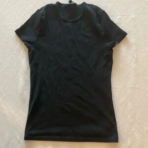 Lauren Ralph‎ Lauren women’s black logo tee shirt medium EUC